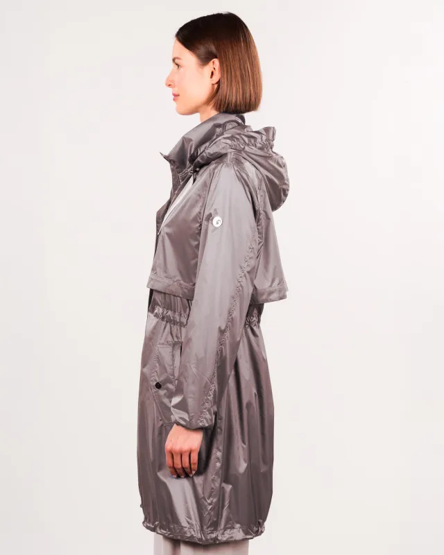 Longparka Satin light - Glänzender Parka für Damen